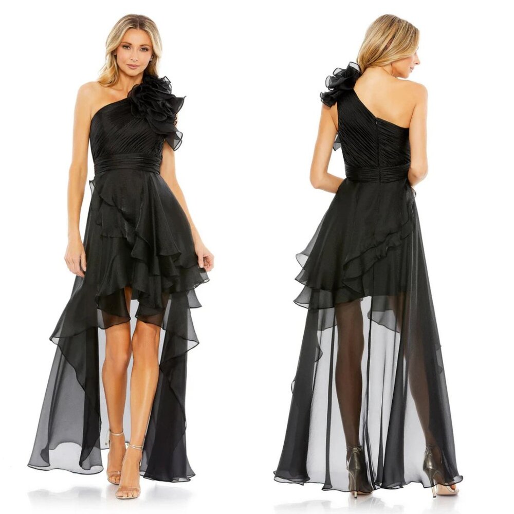 Mac Duggal Black One Shoulder Dress